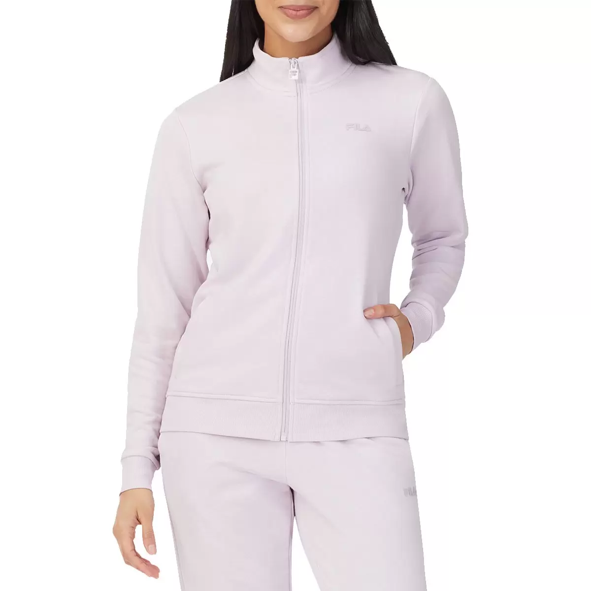 Fila 女拉鍊立領外套 淺紫 XS