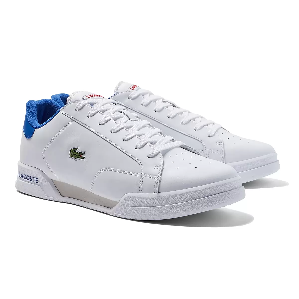 Lacoste 男皮革運動鞋 白藍 UK 9.5