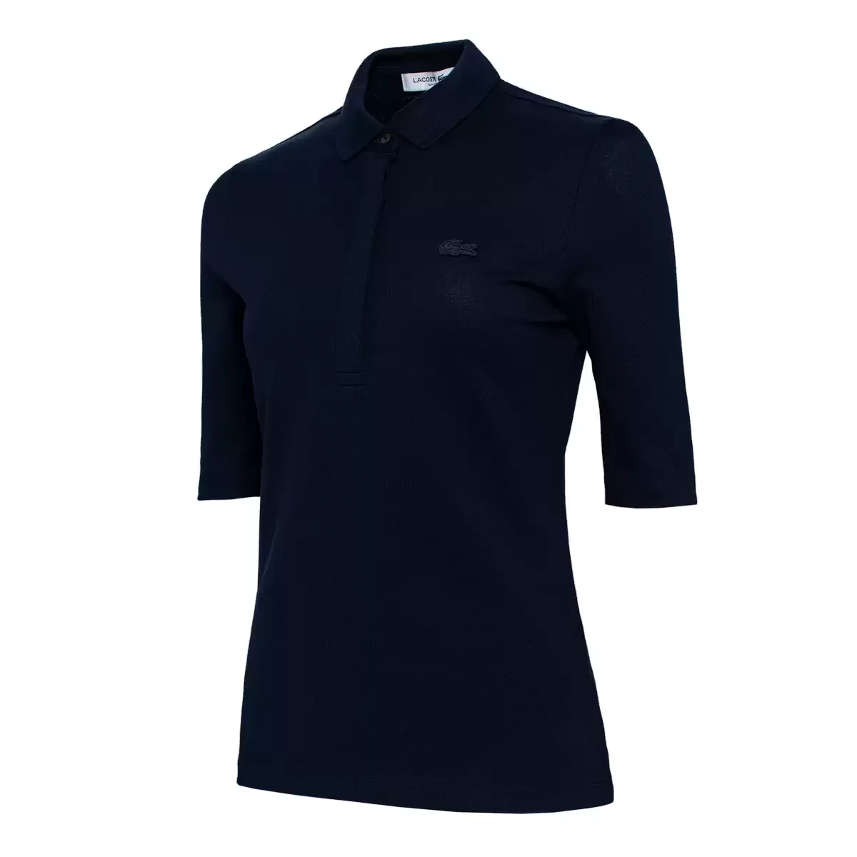Lacoste 女棉質彈性短袖Polo衫 深藍 36