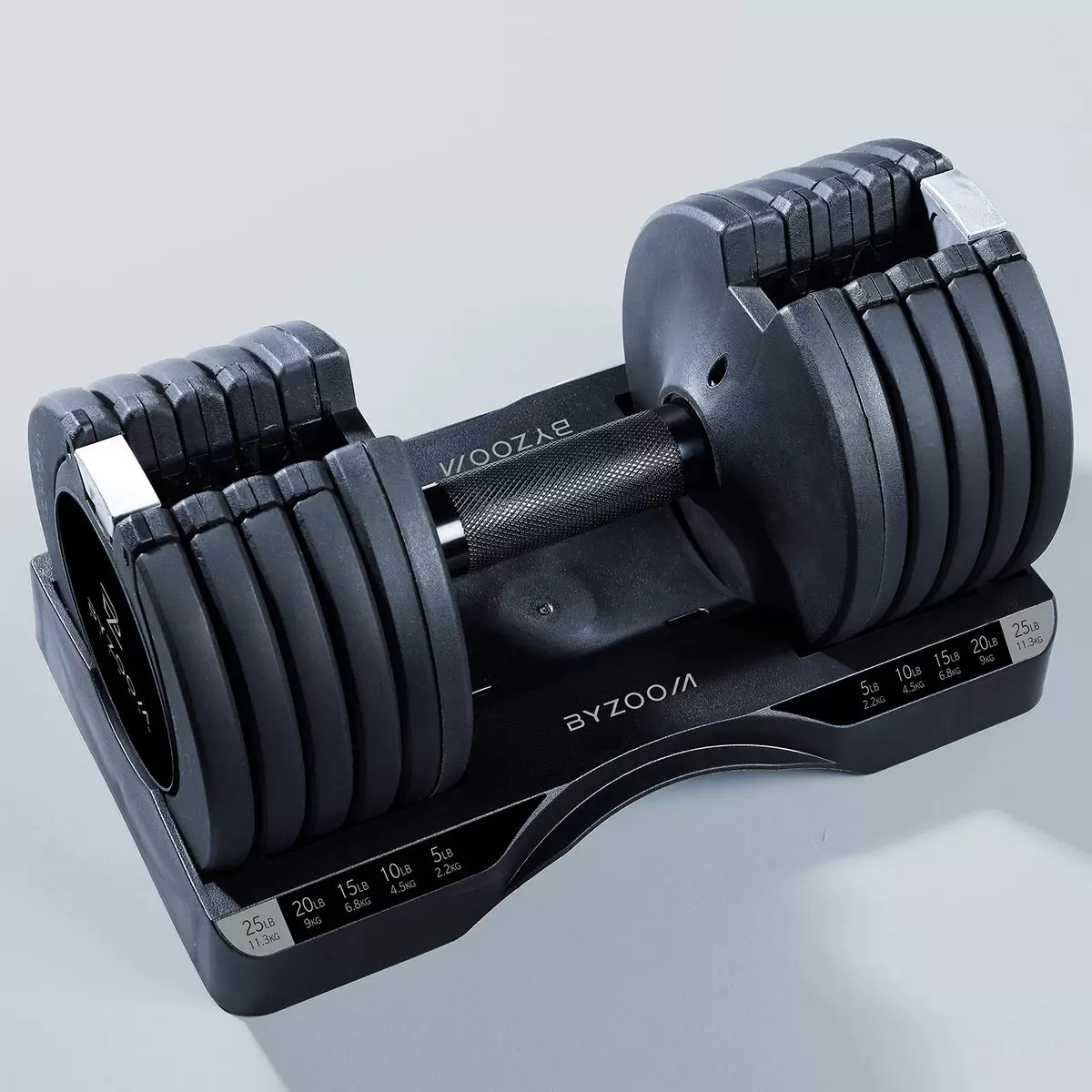 ByZoom Pure Series 5段重量秒速可調式啞鈴 25磅 黑
