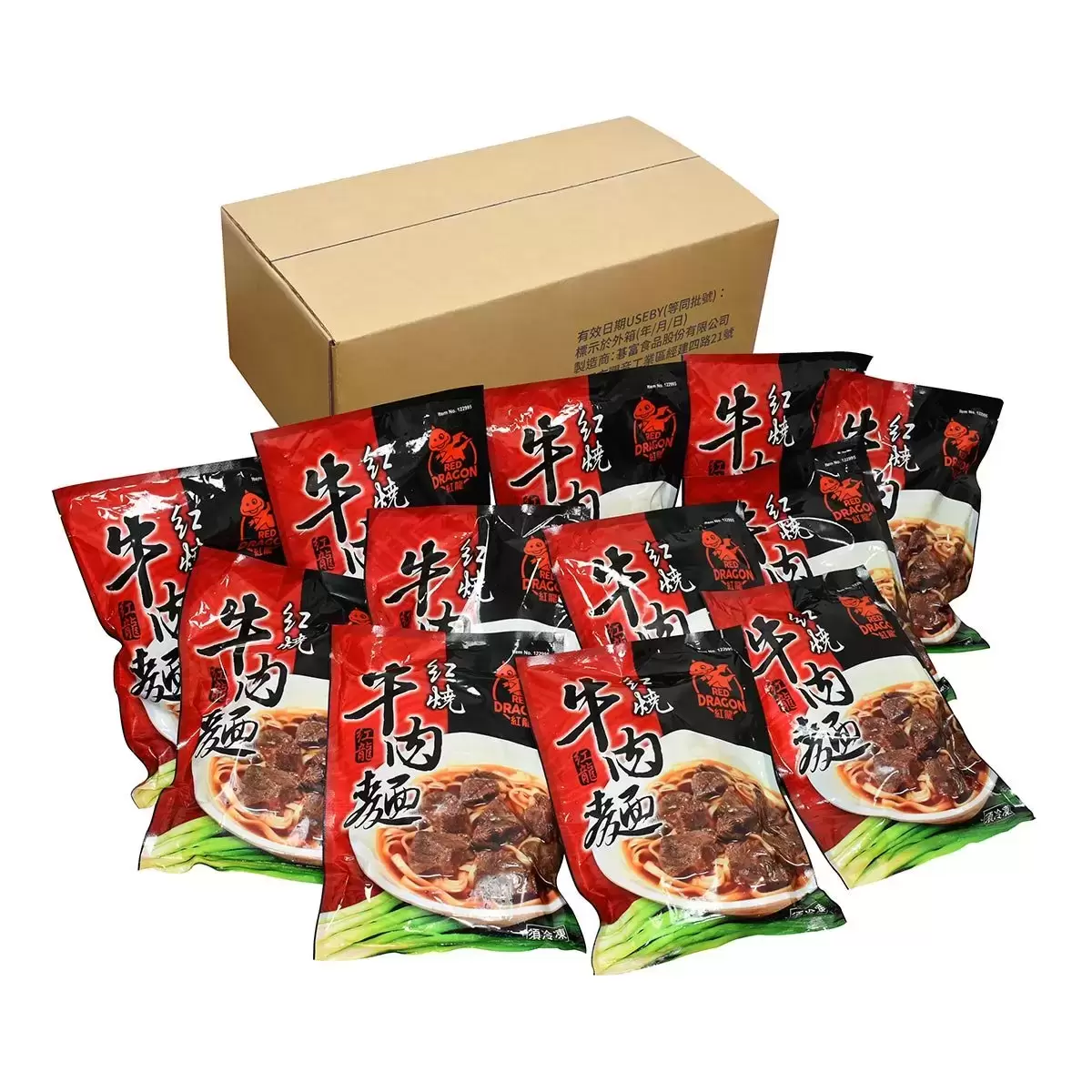 紅龍 冷凍紅燒牛肉麵 820公克 X 12入