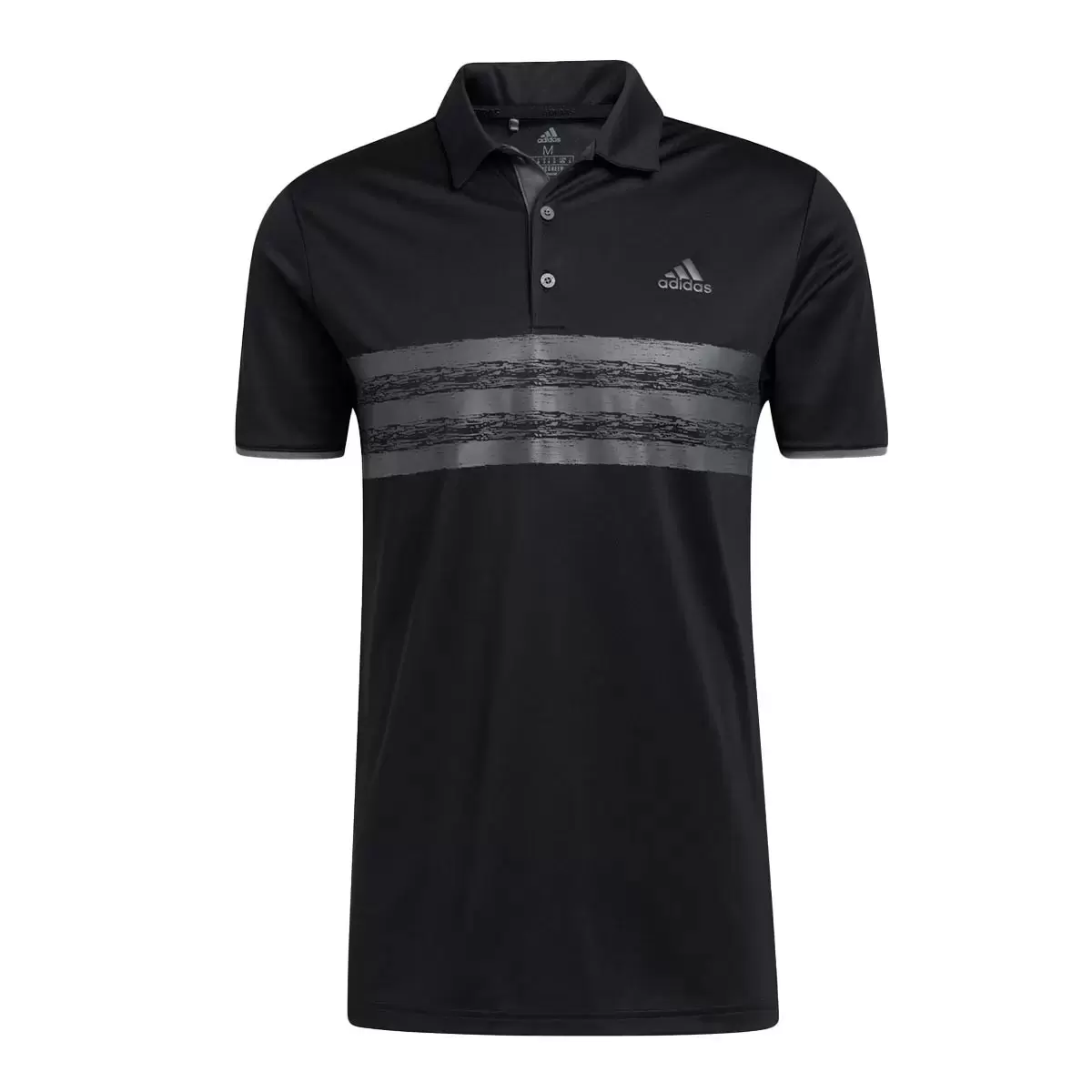 Adidas Golf 男短袖橫條Polo衫 黑 L
