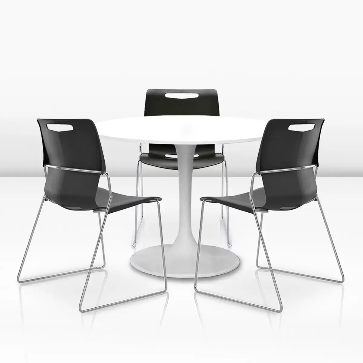 Musical Chairs Cache 可堆疊辦公椅 黑