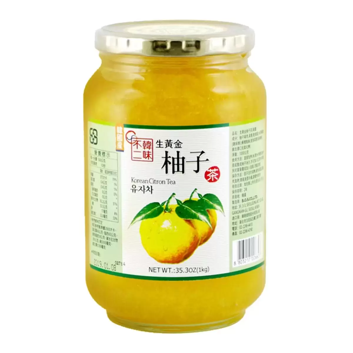 韓味不二 柚子茶飲組 1公斤 X 2入