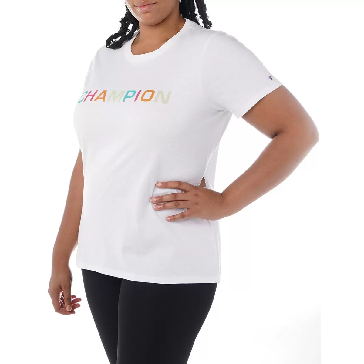Champion 女圓領短袖上衣 白 M
