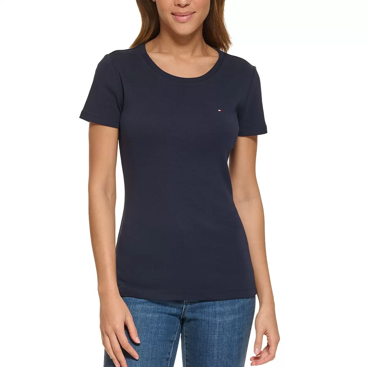 Tommy Hilfiger 女短袖Logo上衣 深藍 XL