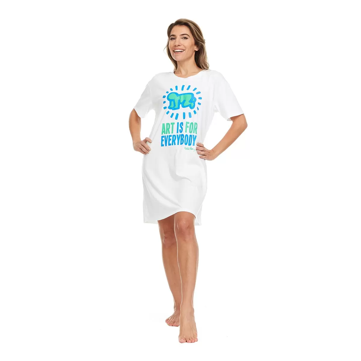 Keith Haring 女短袖Logo上衣 白 L