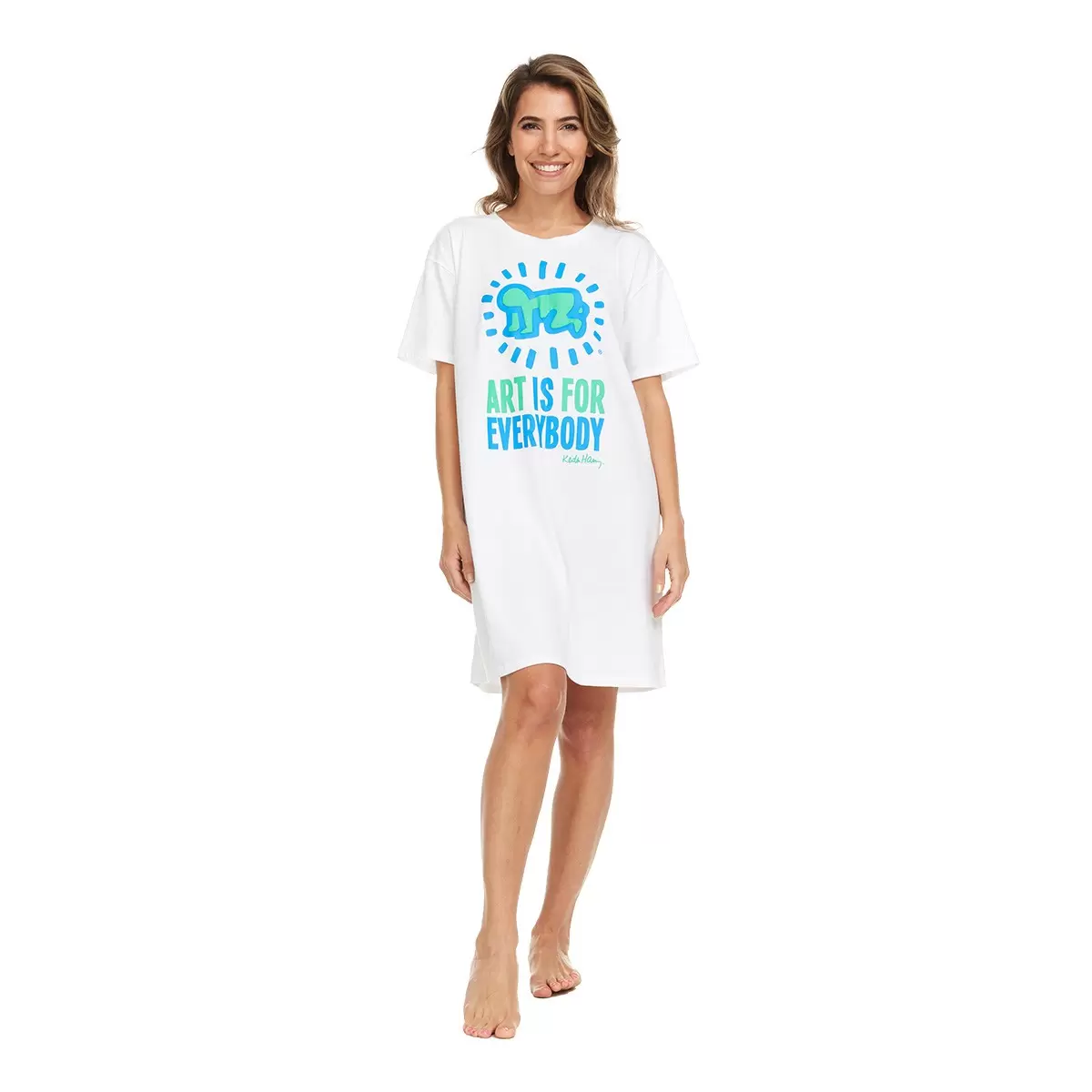 Keith Haring 女短袖Logo上衣 白 L