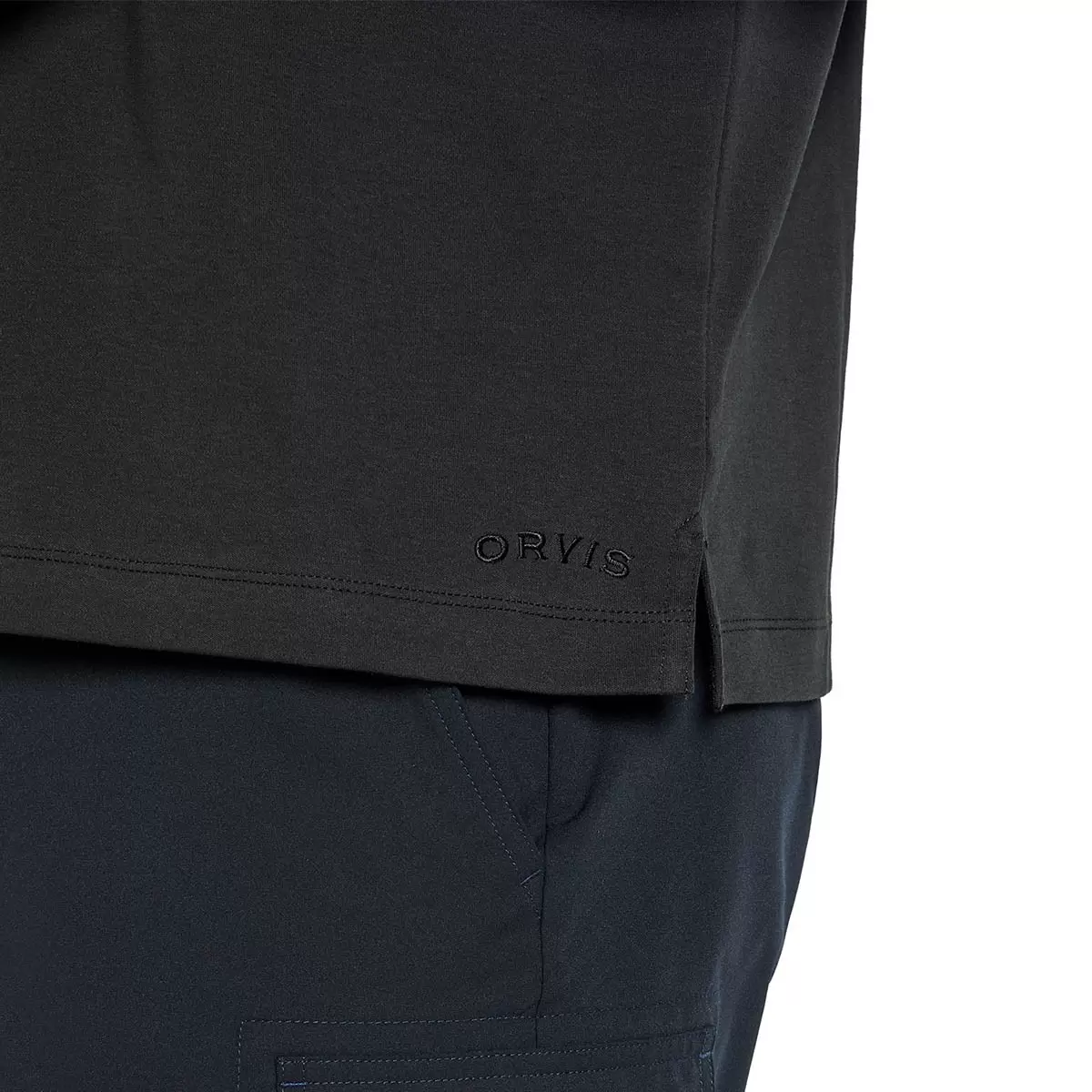 Orvis 男短袖雙面布上衣 黑 XL