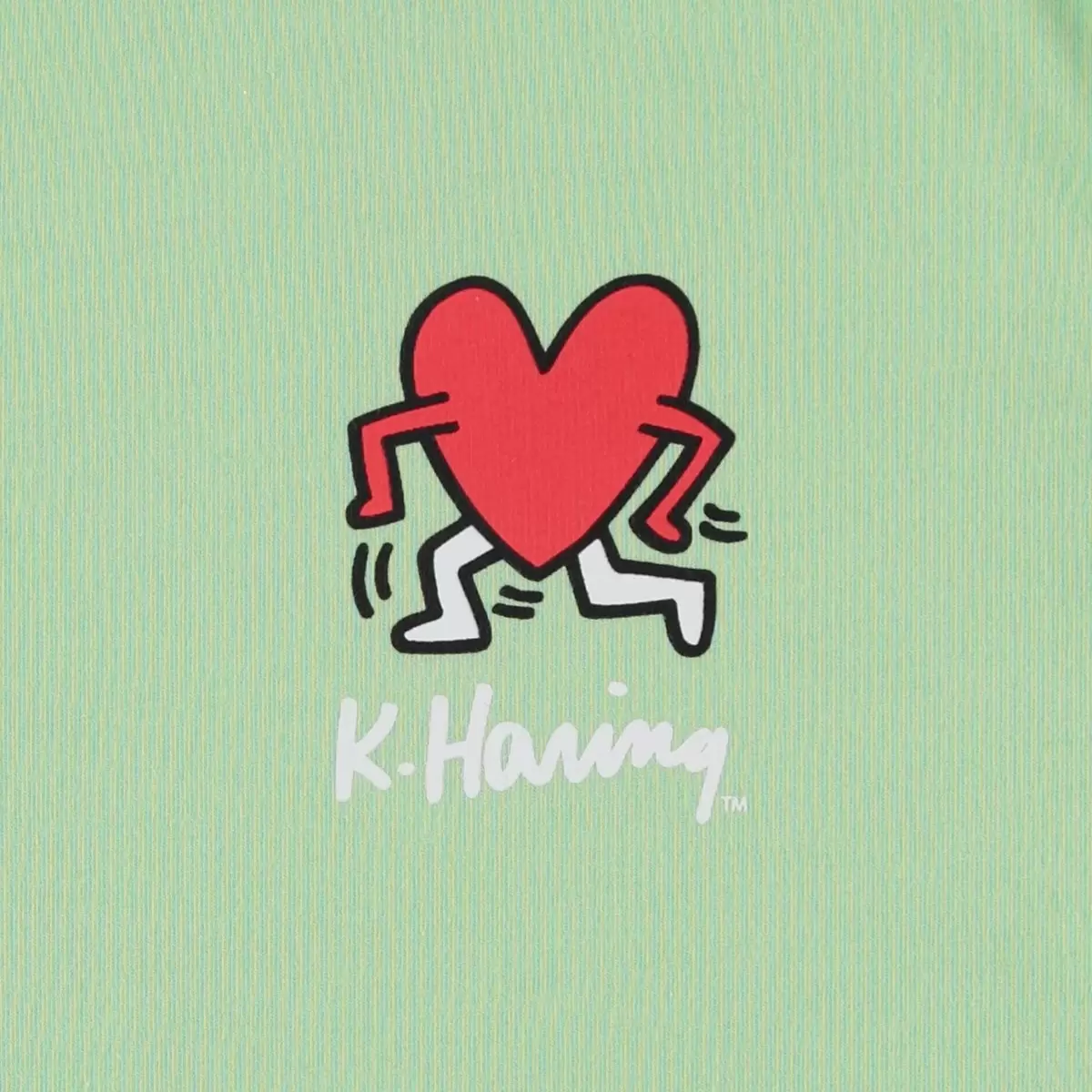 Keith Haring 女塗鴉短袖上衣 淺綠 S