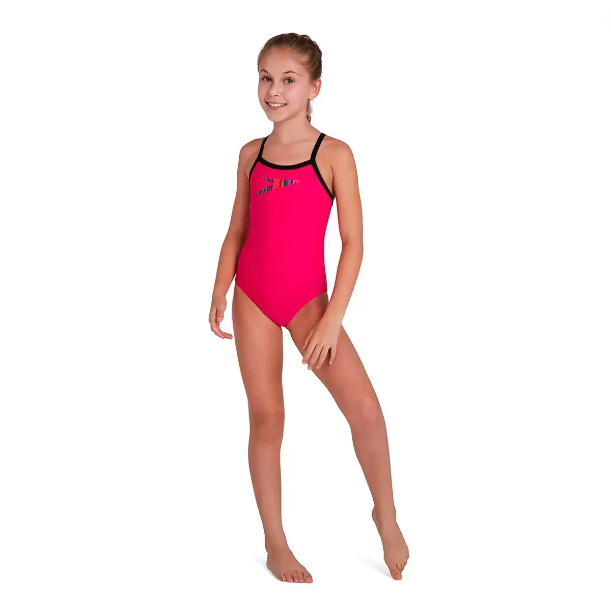 Speedo 女童連身泳裝 粉紅 & 黑 26