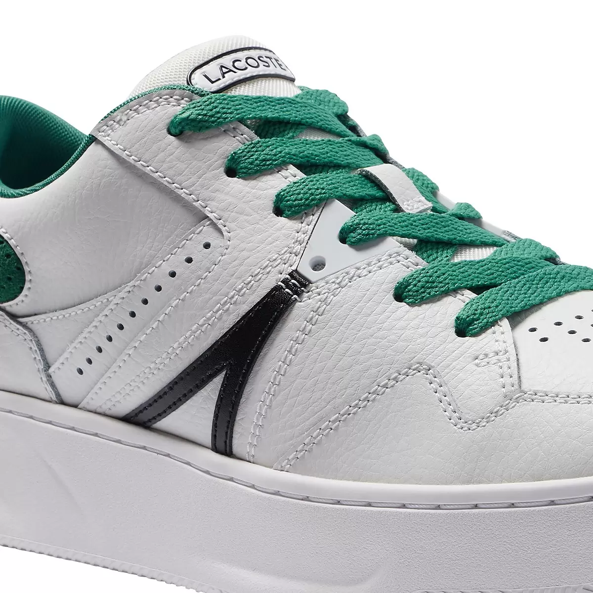 Lacoste 男皮革運動鞋 白綠 UK 8