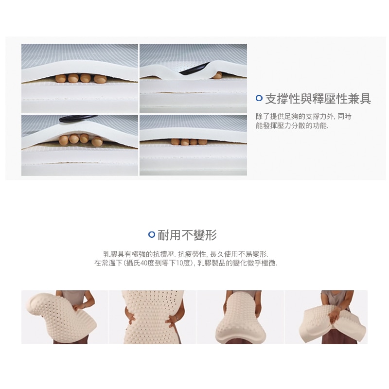 Reverie 人體工學乳膠枕，支撐性與釋壓性兼具，耐用不變形.