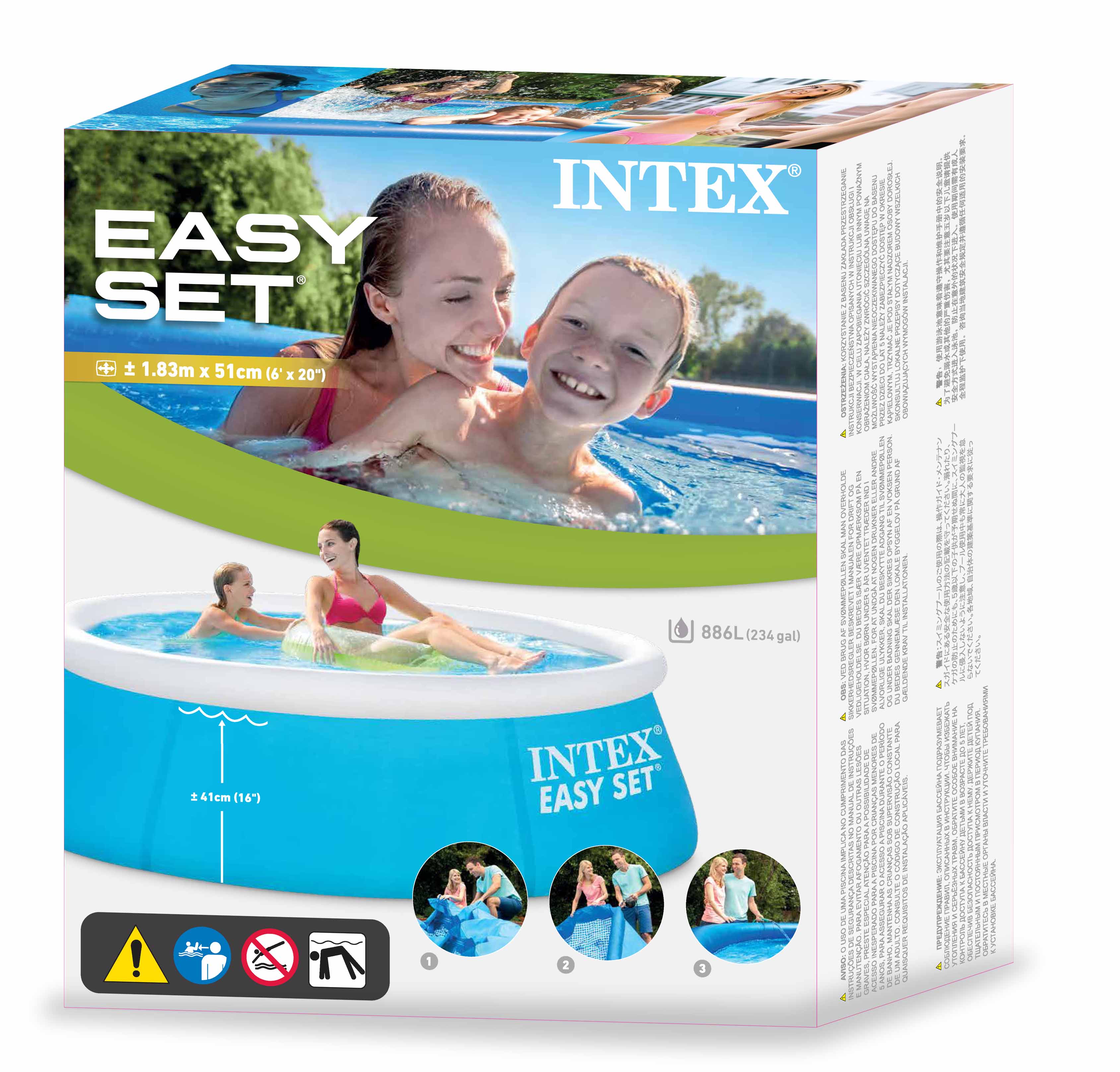Intex ６呎簡易型充氣泳池，使用SUPER - TOUGH 池壁，堅固耐用，用料優質，經安全無毒、耐磨測試等，符合歐美高規格標準。