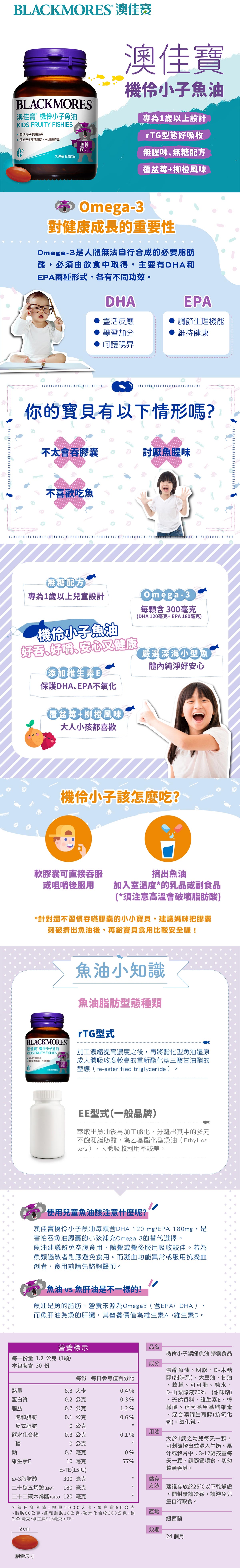 Blackmores 澳佳寶機伶小子濃縮魚油90顆 30顆x 3瓶 Costco 好市多線上購物