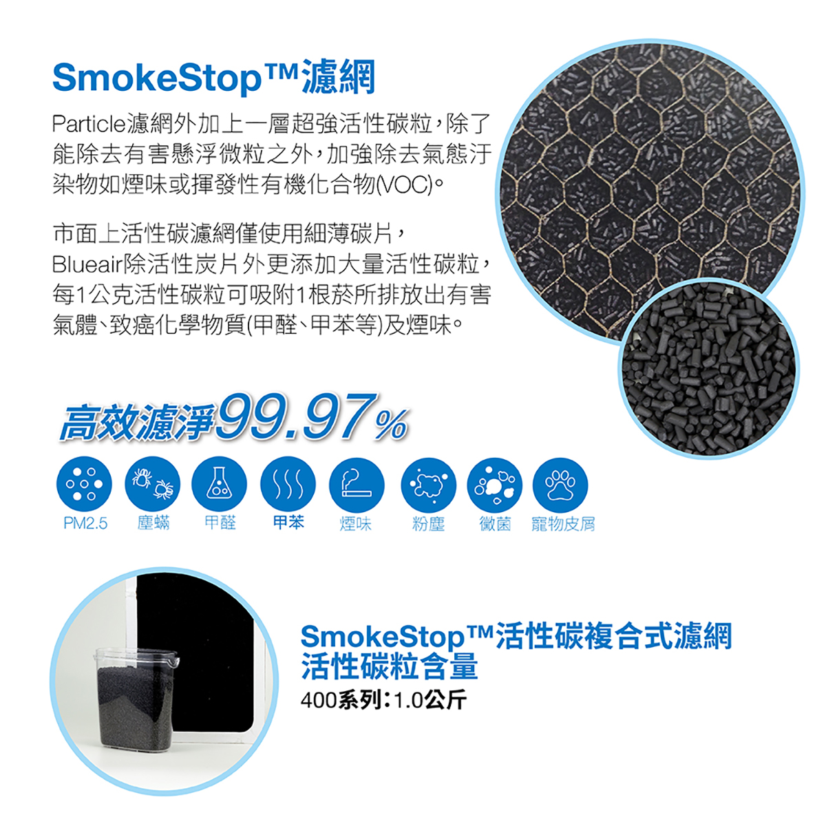 Blueair 400系列smokestop 活性碳濾網2入f400sm Costco 好市多