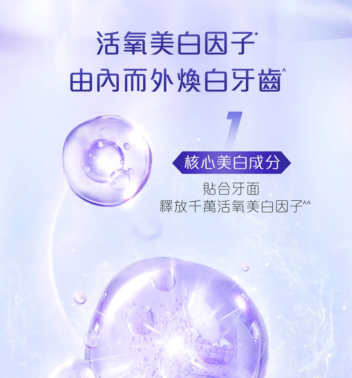 活氧美白因子由內而外煥白牙齒核心美白成分貼合牙面釋放千萬活氧美白因子