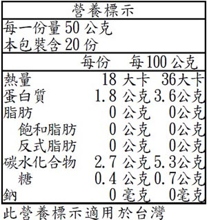 祕魯Veggie Maria 冷凍綠蘆筍營養標示如圖，可使用微波加熱，亦可搭配肉類拌炒。冷凍蔬菜料理變化多端，簡單上菜又美味營養不流失。