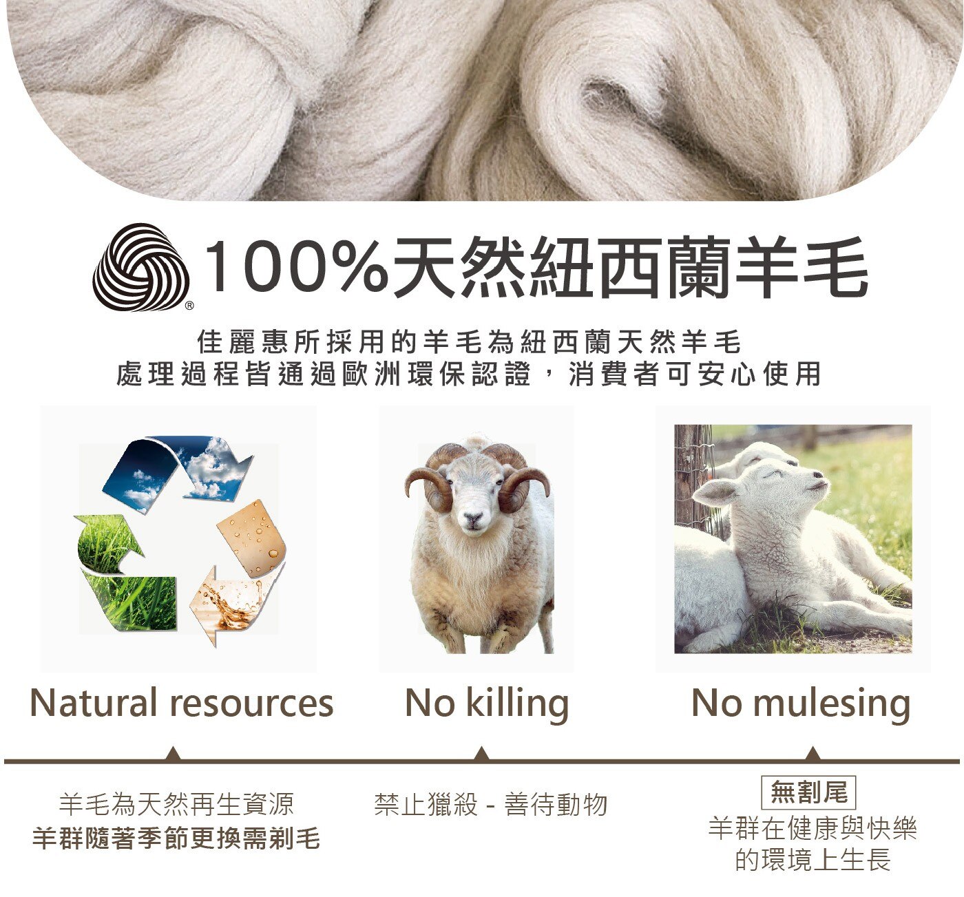 Caliphil 單人天然紐西蘭羊毛被 150公分 X 210公分，表布為純棉，舒適度高，親膚性佳，與身體接觸不刺癢。選用天然紐西蘭羊毛，經專業處理程序，可安心使用。