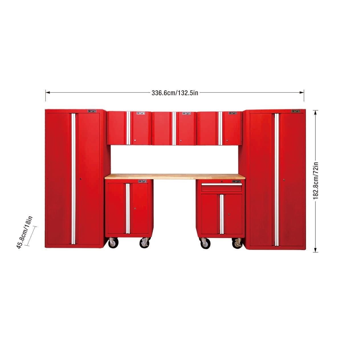 CSPS 系統櫃8件組 紅砂，整體美感佳，有效規劃收納空間，好收納、易找物、風格大器，門內附層板，可依收納需求調整高度，運用廣泛，居家或商業皆可使用。