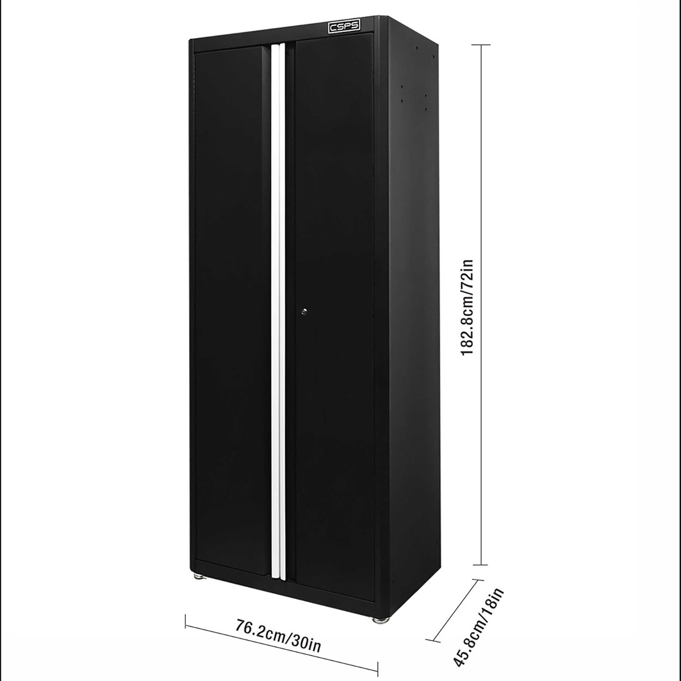 CSPS 71吋雙門高櫃 1.0公釐黑砂，可依需求高度隔成2個空間，易分類收納。配安全鎖匙，具保護性及隱私性，運用廣泛，居家或商業皆可使用。