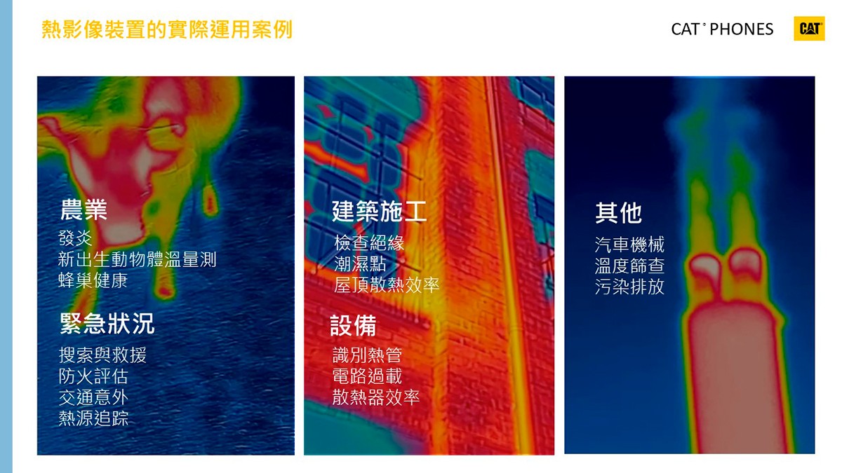 CAT S62 Pro 最大特色在於搭載手機業界最高解析度的 FLIR 熱顯像模組（FLIR Lepton 3.5 專業級傳感器），可將熱像素量提高 4 倍。