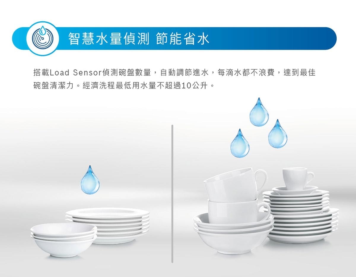 Bosch 9人份獨立式洗碗機，45公分設計，智慧水量偵測，節能省水。輕鬆解決洗碗差事，一指輕觸，讓油膩的鍋碗瓢盆潔淨如新，飯後別再落單洗碗，輕鬆享受全家親密時光。