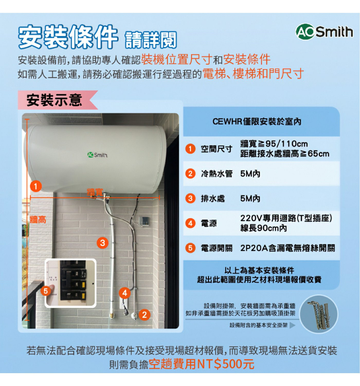 A.O.史密斯 100公升高階電熱水器塗層與內膽鋼板同步伸縮不斷裂，更有效防腐蝕，抗水垢