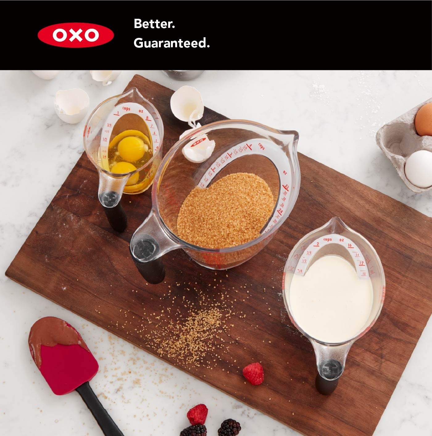 OXO TRITAN MEASURING CUP 單耳塑膠輕鬆看量杯 3 件組