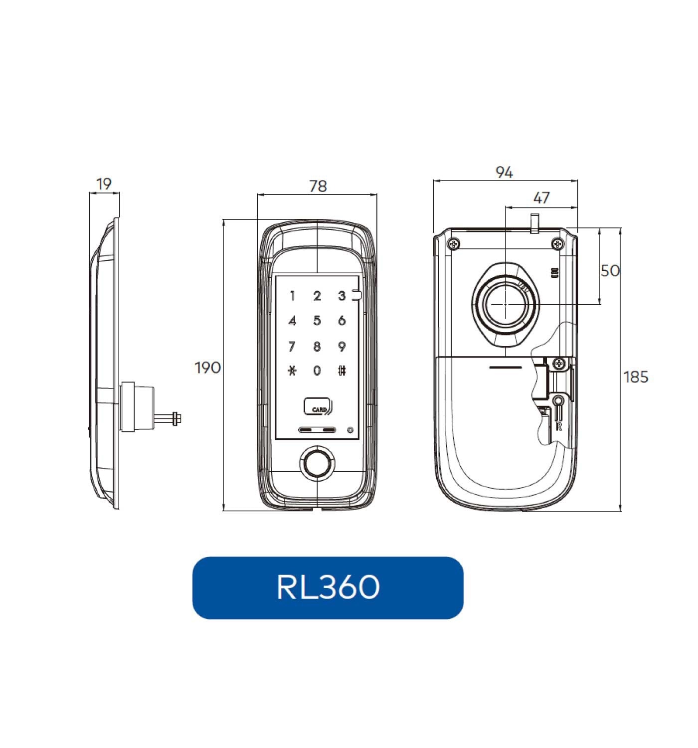 dormakaba 三合一智慧電子鎖 RL360緊急電源接電功能