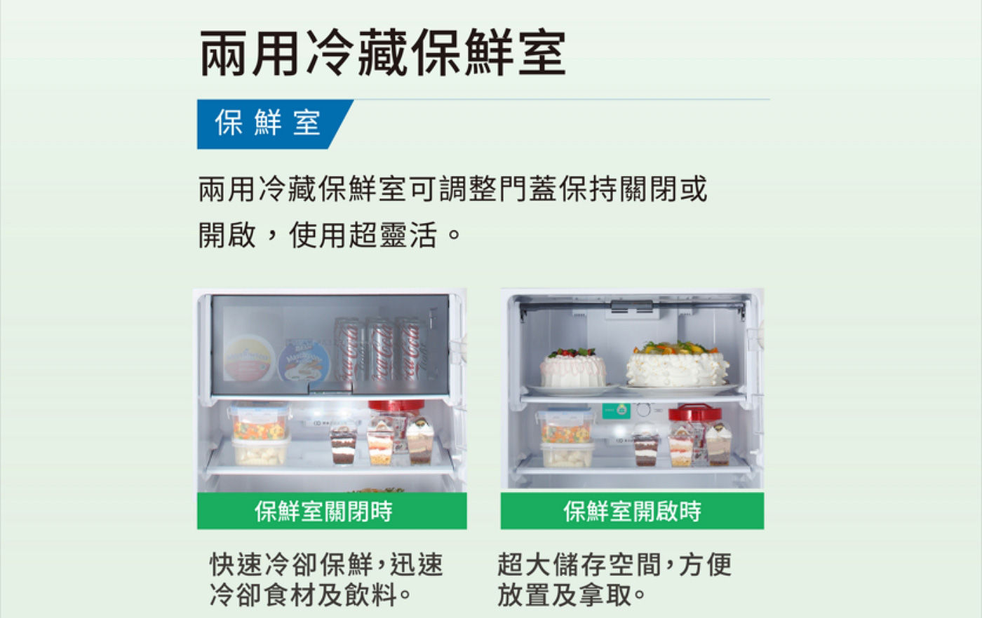 夏普 253公升 變頻雙門冰箱 SJ-H25Y-WH 兩用冷藏保鮮室 可調整門蓋保持關閉或開啟