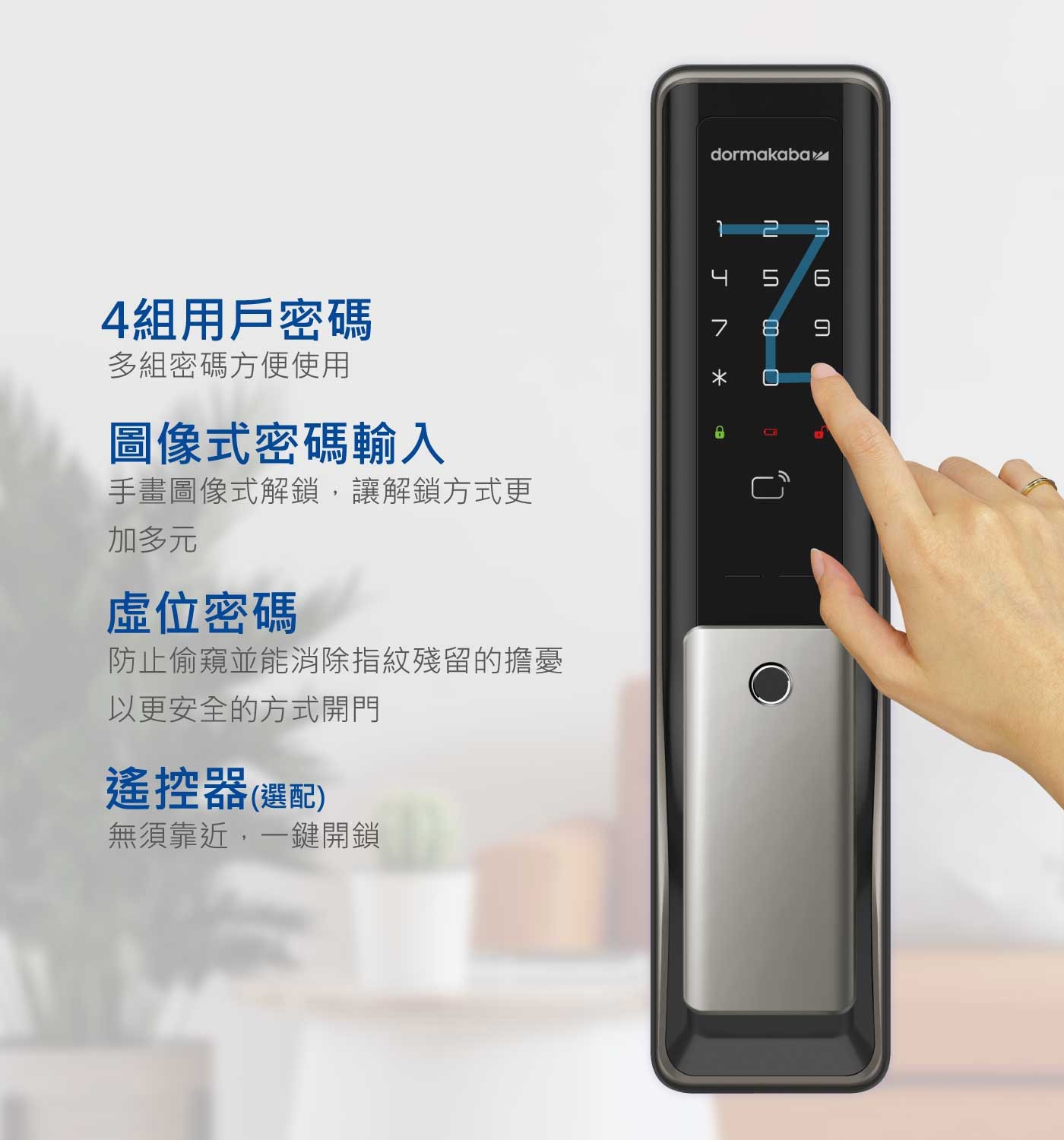 dormakaba AS901 四合一推拉智慧電子鎖德國工藝，百年品牌