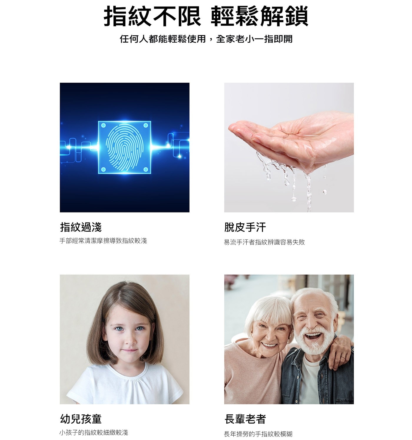 arpha Z1 智慧電子門鎖指紋不限輕鬆解鎖指紋過淺脫皮手汗幼兒孩童長輩老者皆可使用