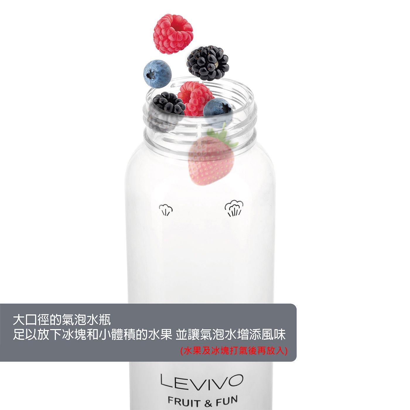 Levivo 氣泡水機組 大口徑的氣泡水瓶