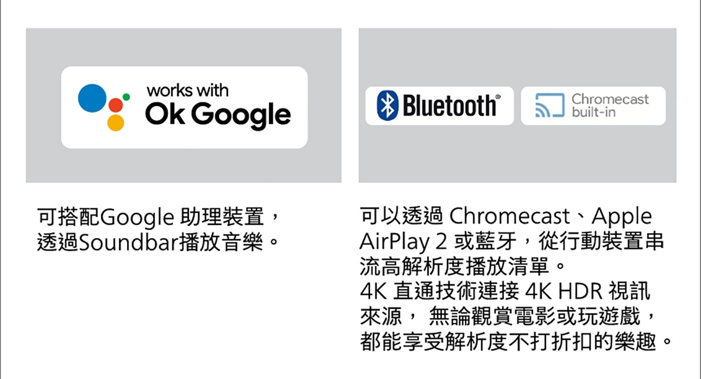 飛利浦 3.1.2 無線重低音家庭劇院可搭配google助理，透過chromecast/apple airplay2串接