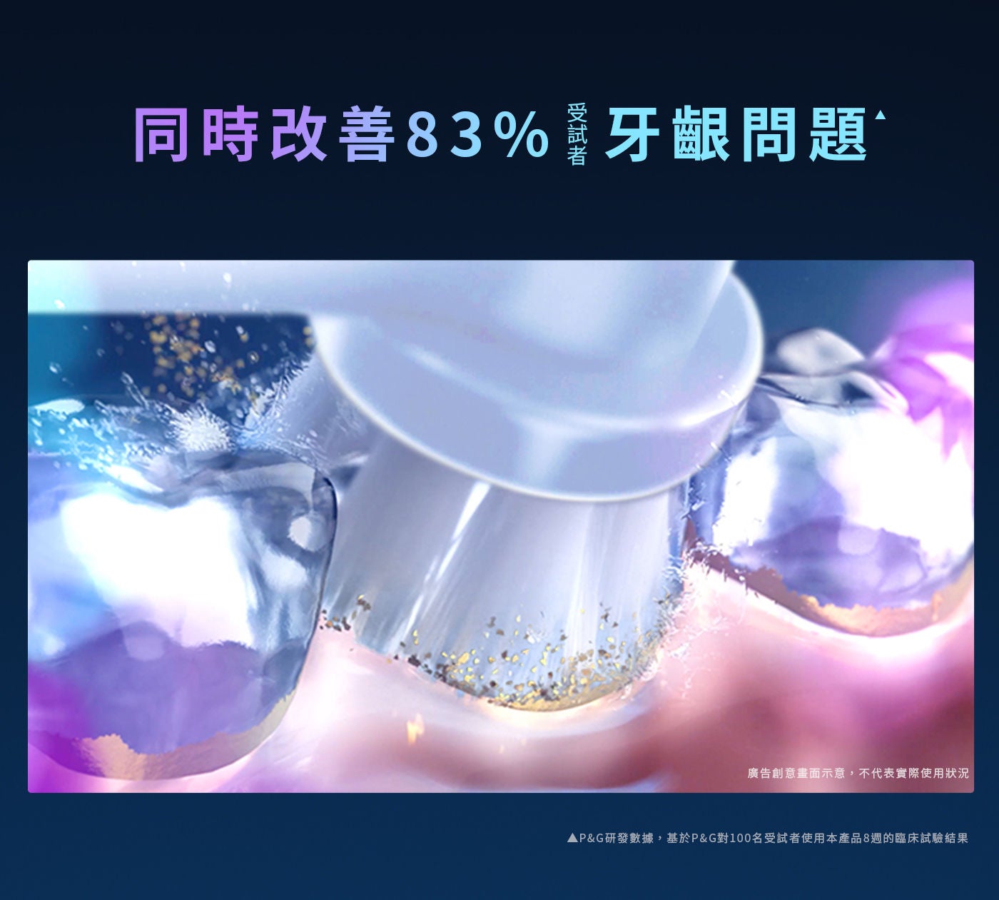 歐樂B iO微震清潔刷頭 同時改善83%受試者牙齦問題
