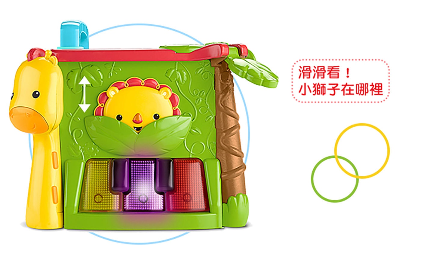 費雪 可愛感官小刺蝟+可愛動物積木盒滑滑看翻翻看多功能學習玩具