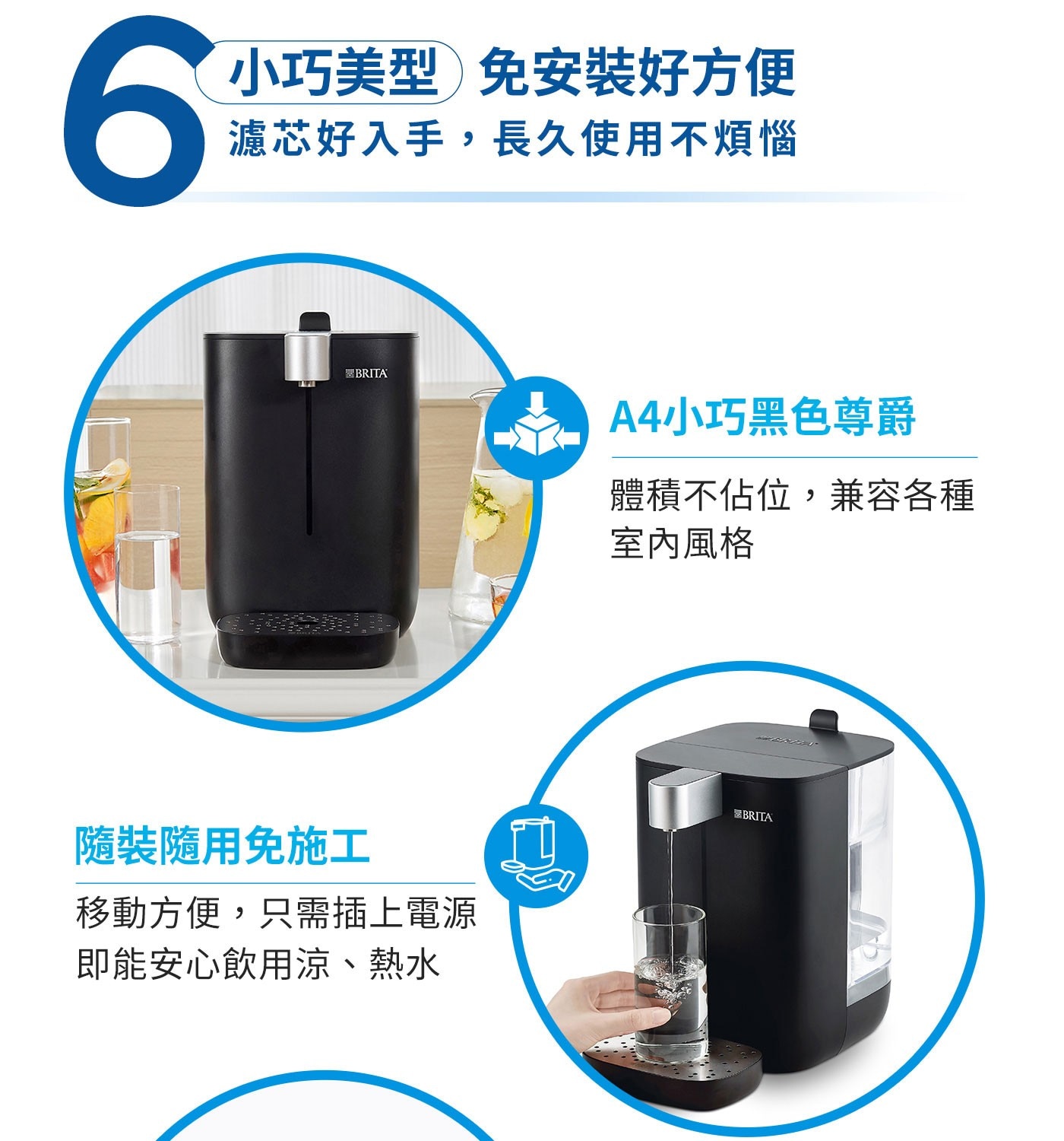 Brita Model ONE瞬熱智能溫控UVC滅菌開飲機五秒瞬熱， UVC 滅菌系統，四段智能溫控，四段水量可選擇，內含一顆 Maxtra+ 濾芯。