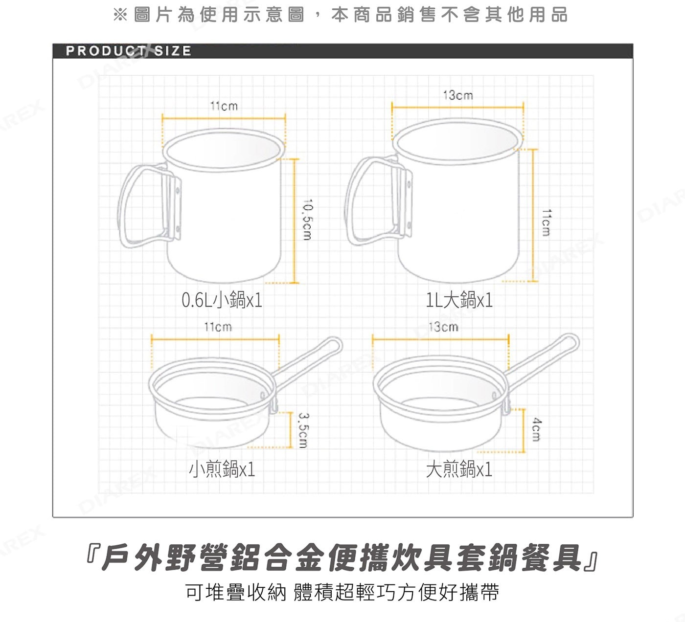 KOVEA 背包客鍋具組，鍋具為陽極鋁合金處理，鍋子上蓋也可當煎鍋使用，整個組盒還有空間可放瓦斯罐，附有收納袋，簡易包裝方便攜帶。