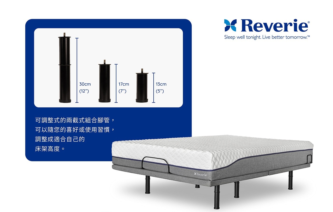 幻知曲 RF300 標準單人睡眠系統RF300電動床+愛眠床墊，3D親膚交錯菱格紋面布，柔軟透氣具舒適性。輕鬆按一鍵遙控器，不管是閱讀、看電視、抬腿紓壓或在床上使用筆電，都可以找到舒適的位置。