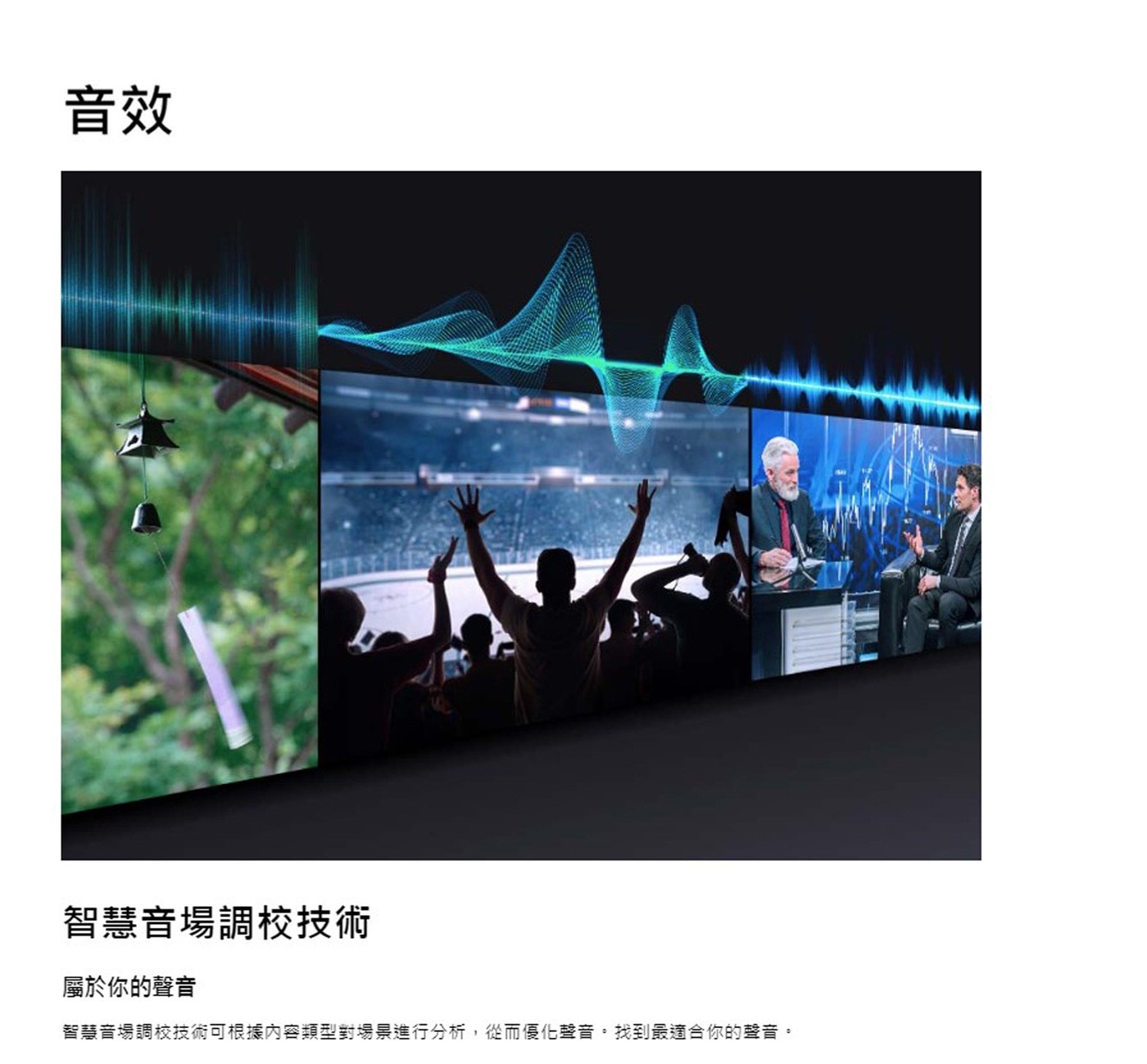 Samsung 55吋 4K UHD 電視 UA55CU7700XXZW智慧音場調校技術