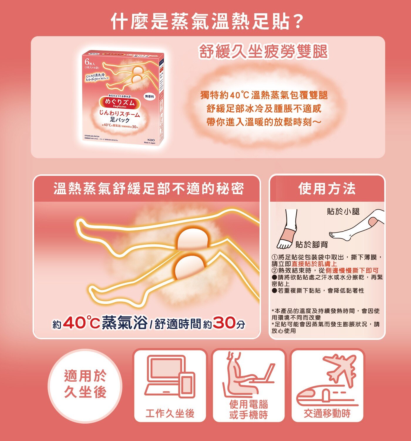 美舒律 蒸氣系列禮盒組，內含蒸氣眼罩、 蒸氣晚安貼、蒸氣溫熱足貼，舒緩疲勞身心，隨時創造自我專屬休息時間。