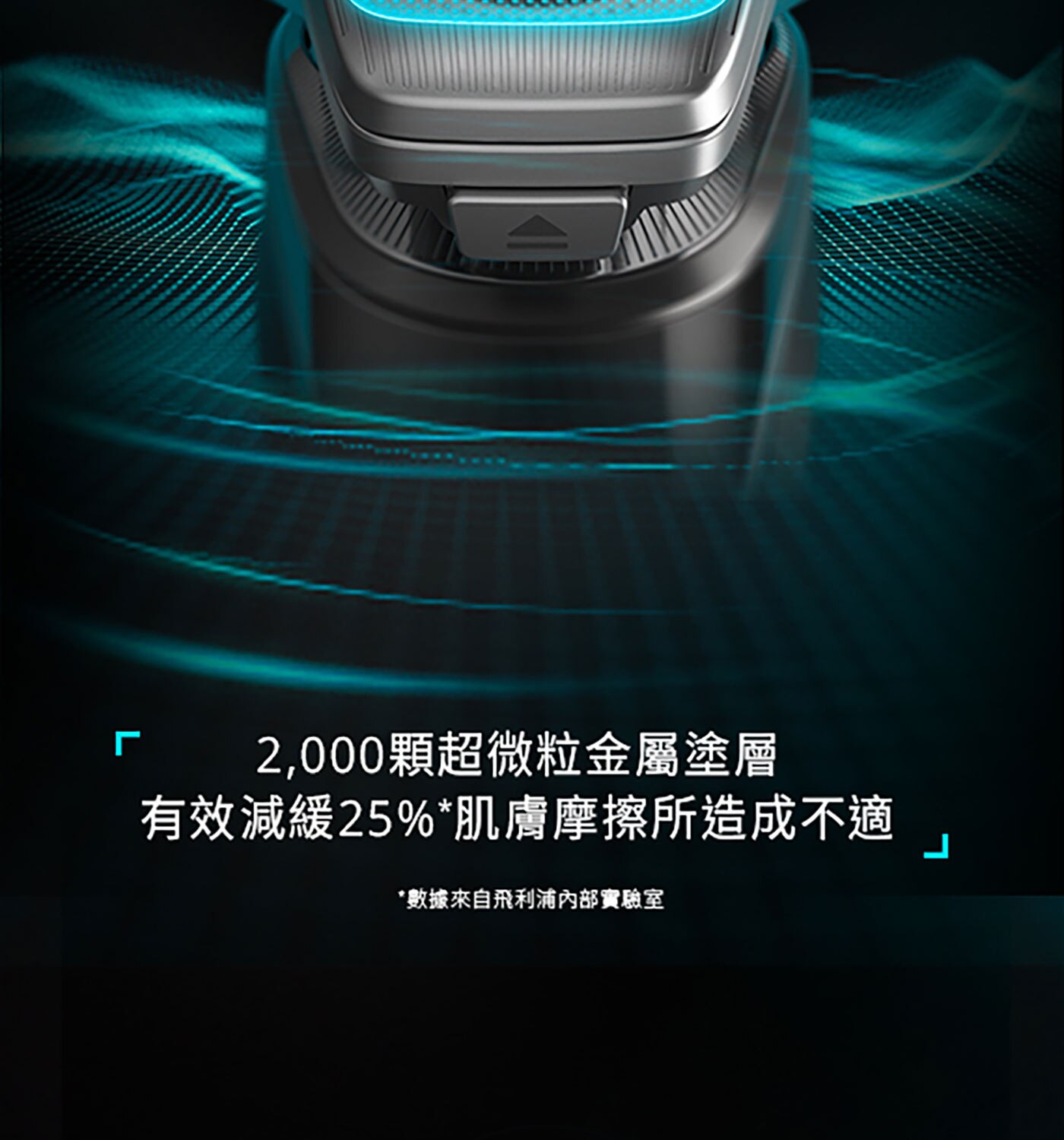飛利浦全新AI 9系列智能刮鬍機器人乾濕兩用三刀頭電鬍刀S9986/50，飛利浦電鬍刀的彈性刀頭可 360° 旋轉，貼合您的臉部輪廓，徹底舒適地刮除毛髮。