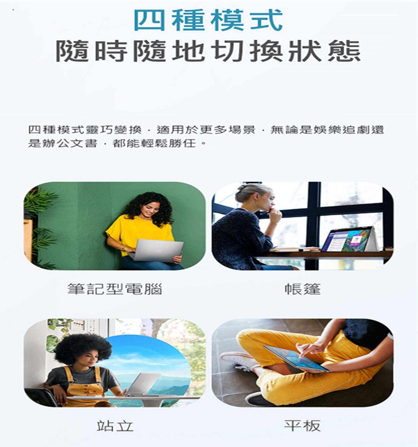 戴爾 Inspiron 14吋 筆記型電腦，2in1 隨你而變，一觸發現新精彩，銀河星跡，16:10 觸控螢幕，杜比全景聲。