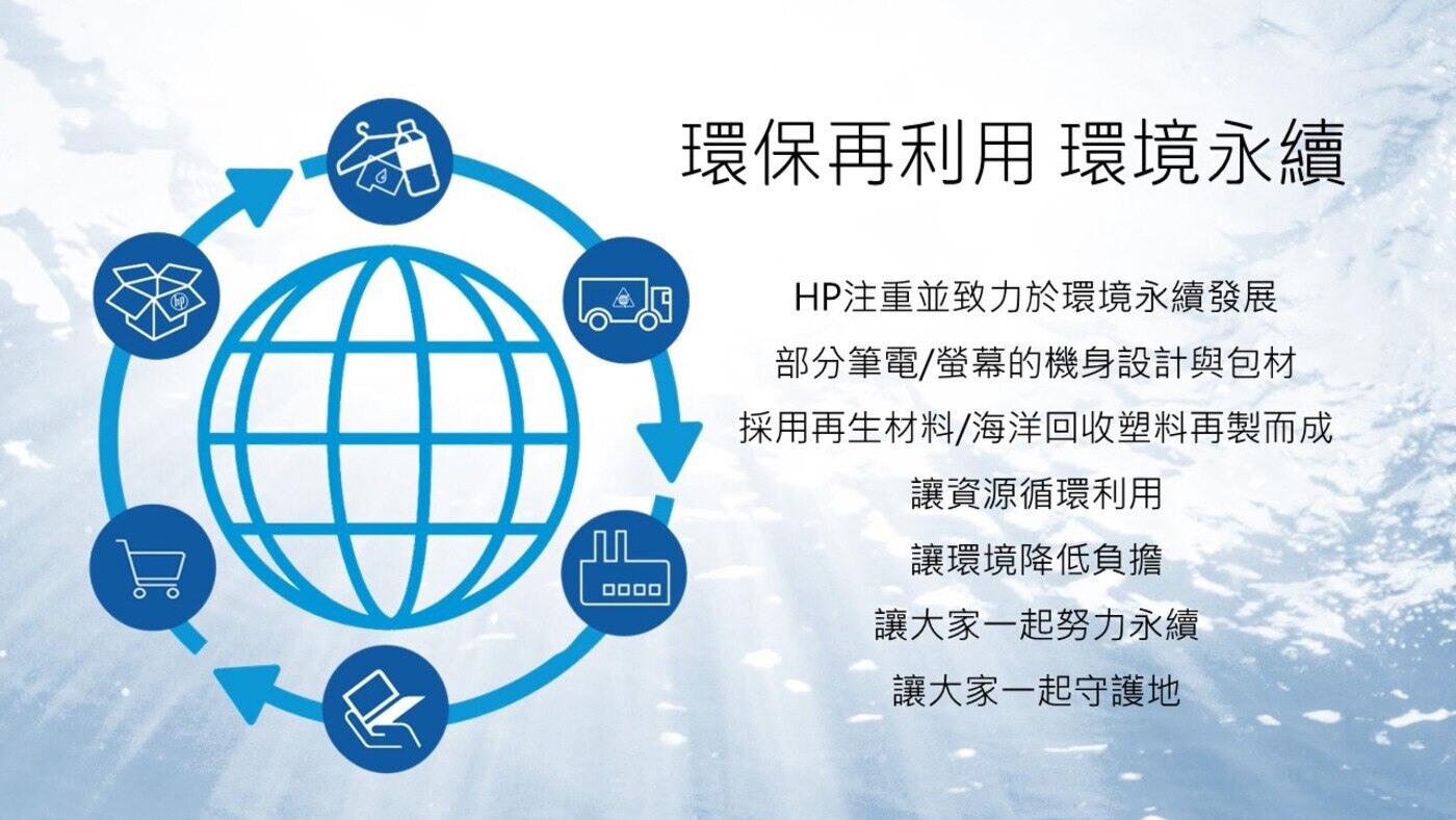 HP 14吋 筆記型電腦，14吋 FHD 窄邊框超廣角螢幕，不閃頻，超纖薄機身設計，海洋回收塑料與再生塑料，超輕1.4kg。