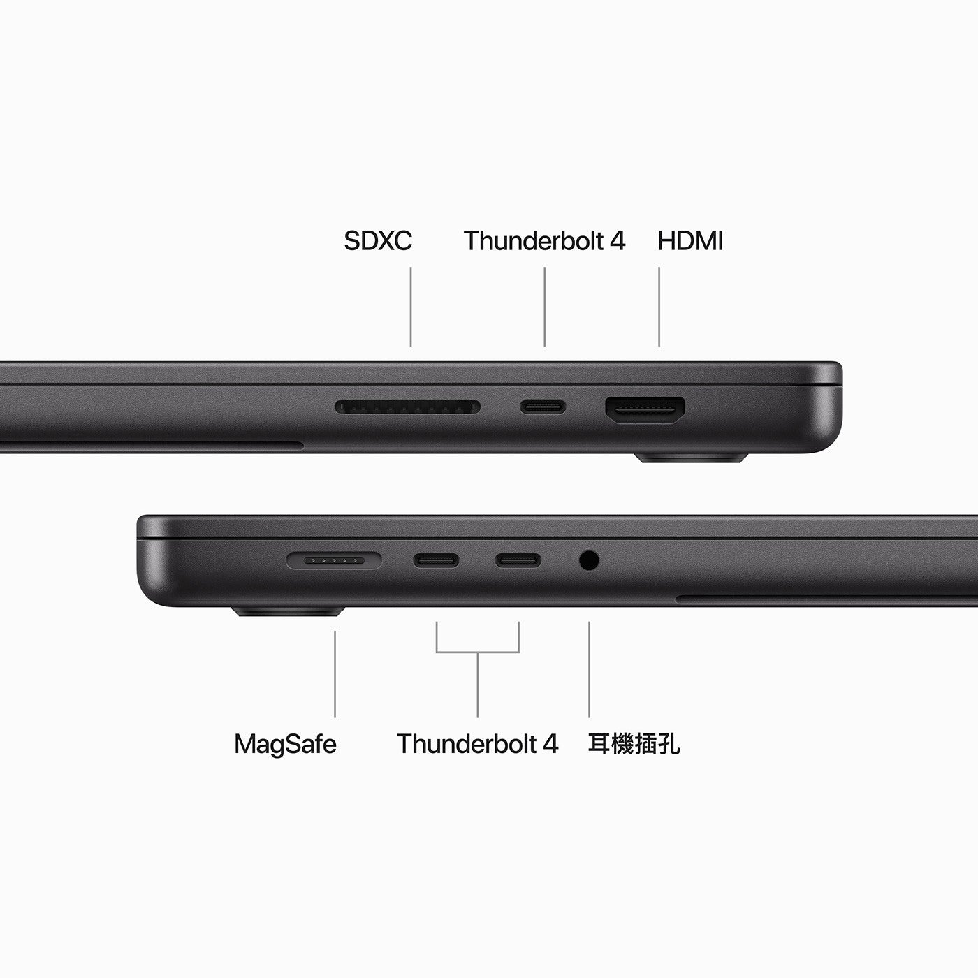 Apple MacBook Pro 16吋 黑色。