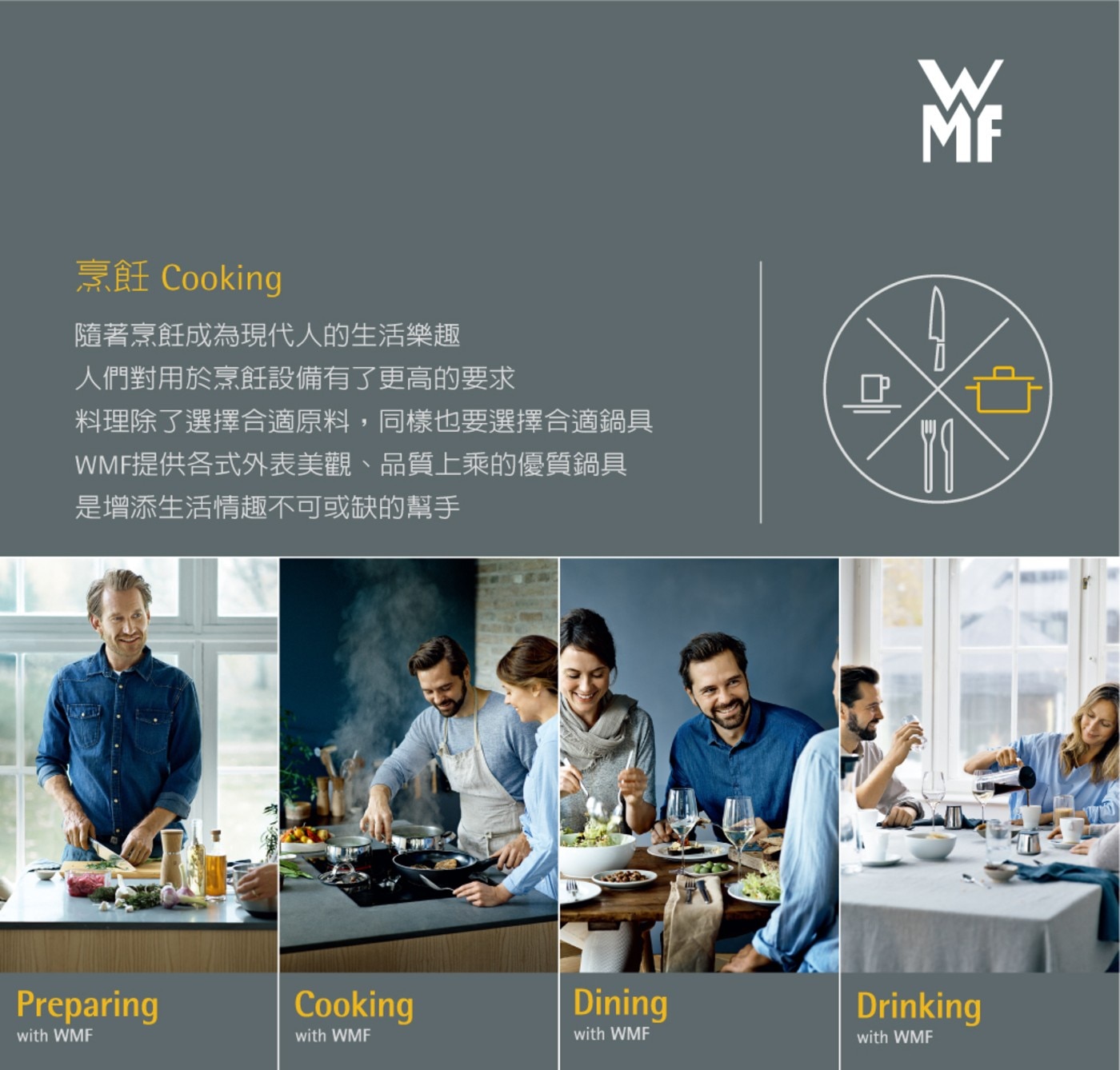 WMF Profi Resist 耐磨深煎鍋 28公分，擁有高級且堅固的不鏽鋼凸出網格，加上不沾塗層表面，非常適合煎牛排或快速煎炒。