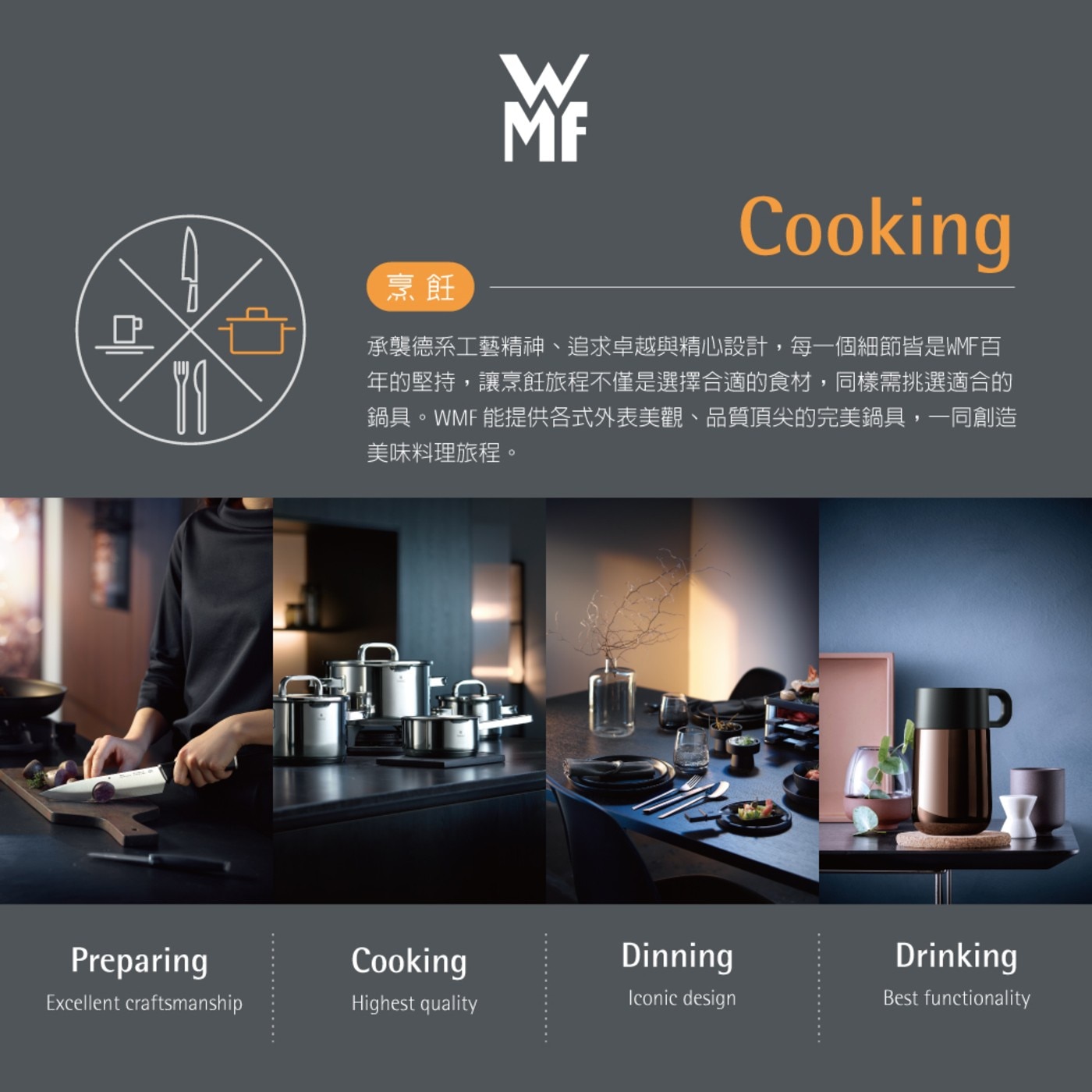 WMF CeraDur Profi 陶瓷不沾煎鍋 28公分，使用CeraDur不沾塗層，陶瓷質地，100%不含PFOA，具有非常良好的不沾效果，且最高耐溫可達400ºC，若放入烤箱可耐到70ºC。