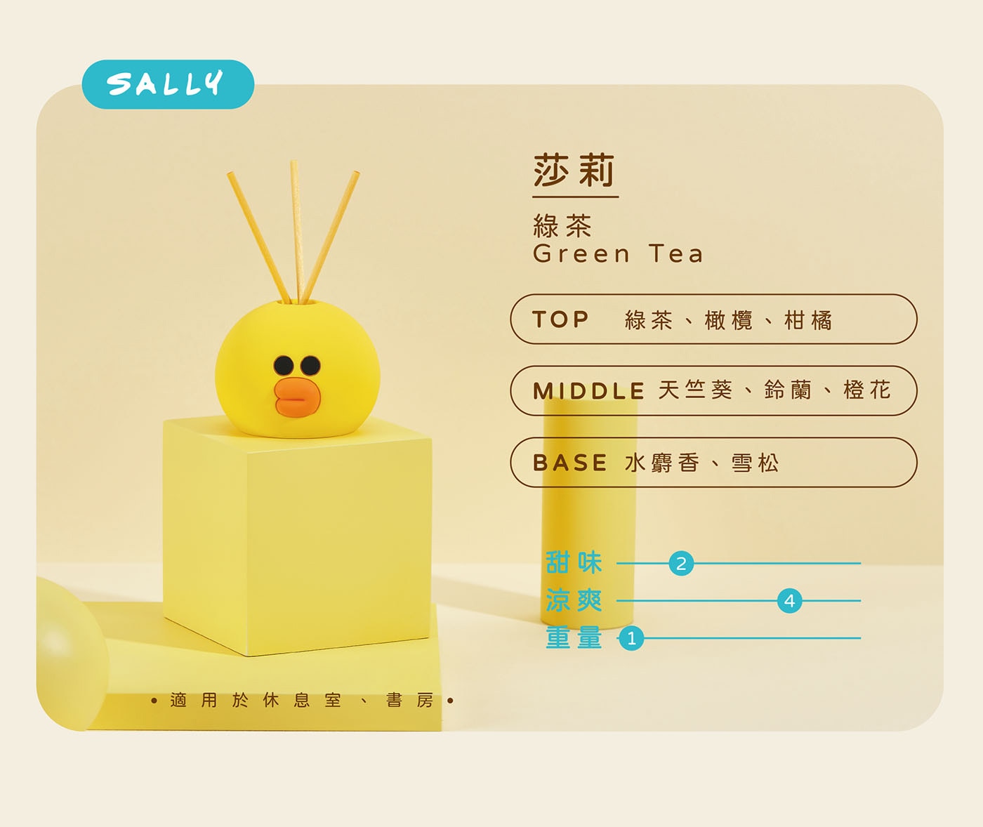 Cocodor LINE FRIENDS 造型系列擴香瓶，推出超萌的「熊大與好朋友們」系列香氛，4款可愛造型擴香，為角色量身打造的可愛香氣。