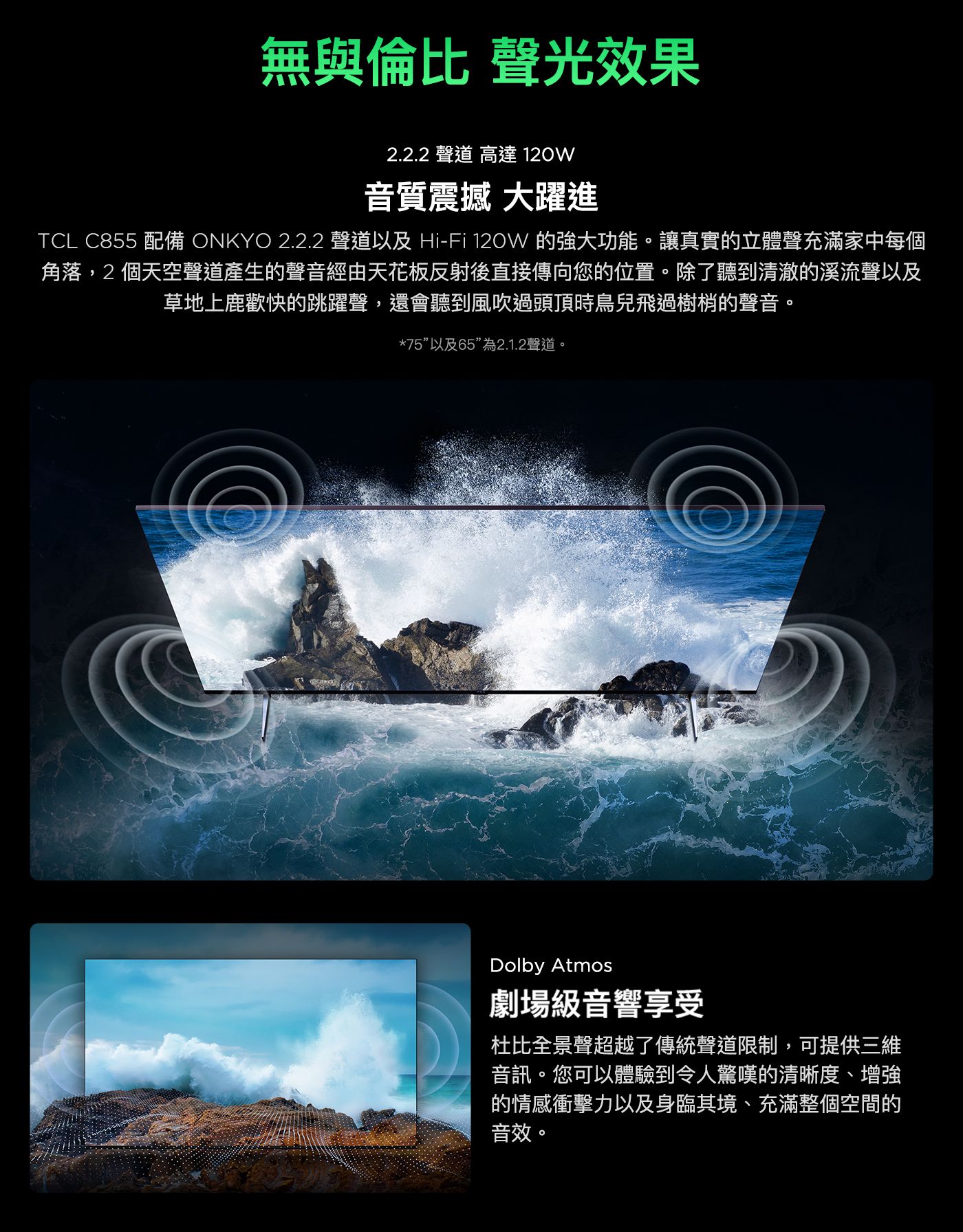 TCL 65吋 4K QD-Mini LED Google TV 量子智能連網液晶顯示器 不含視訊盒 65C869